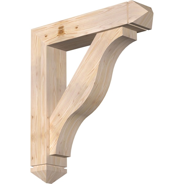Ekena Millwork Funston Arts and Crafts Smooth Bracket w/ Offset Brace, Douglas Fir, 7 1/2"W x 36"D x 40"H BKT0806X36X40FST03SDF - main